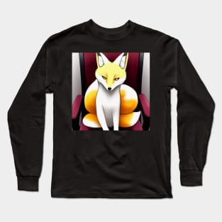 Fox sitting on chair glaring Long Sleeve T-Shirt